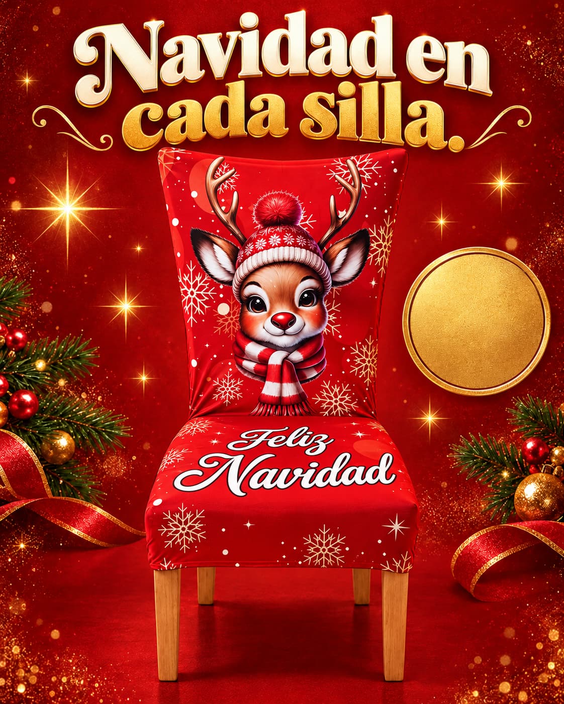 Fundas Navideñas para sillas x2
