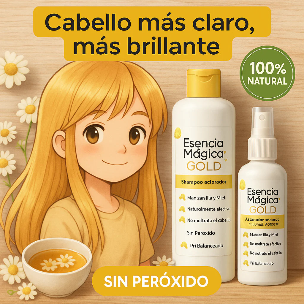 Kit Esencia Mágica Gold Kids - Shampoo y Spray tónico Aclarador