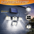 Lampara Solar de Exterior 4 paneles - Reflector/Luz potente con sensor de movimiento