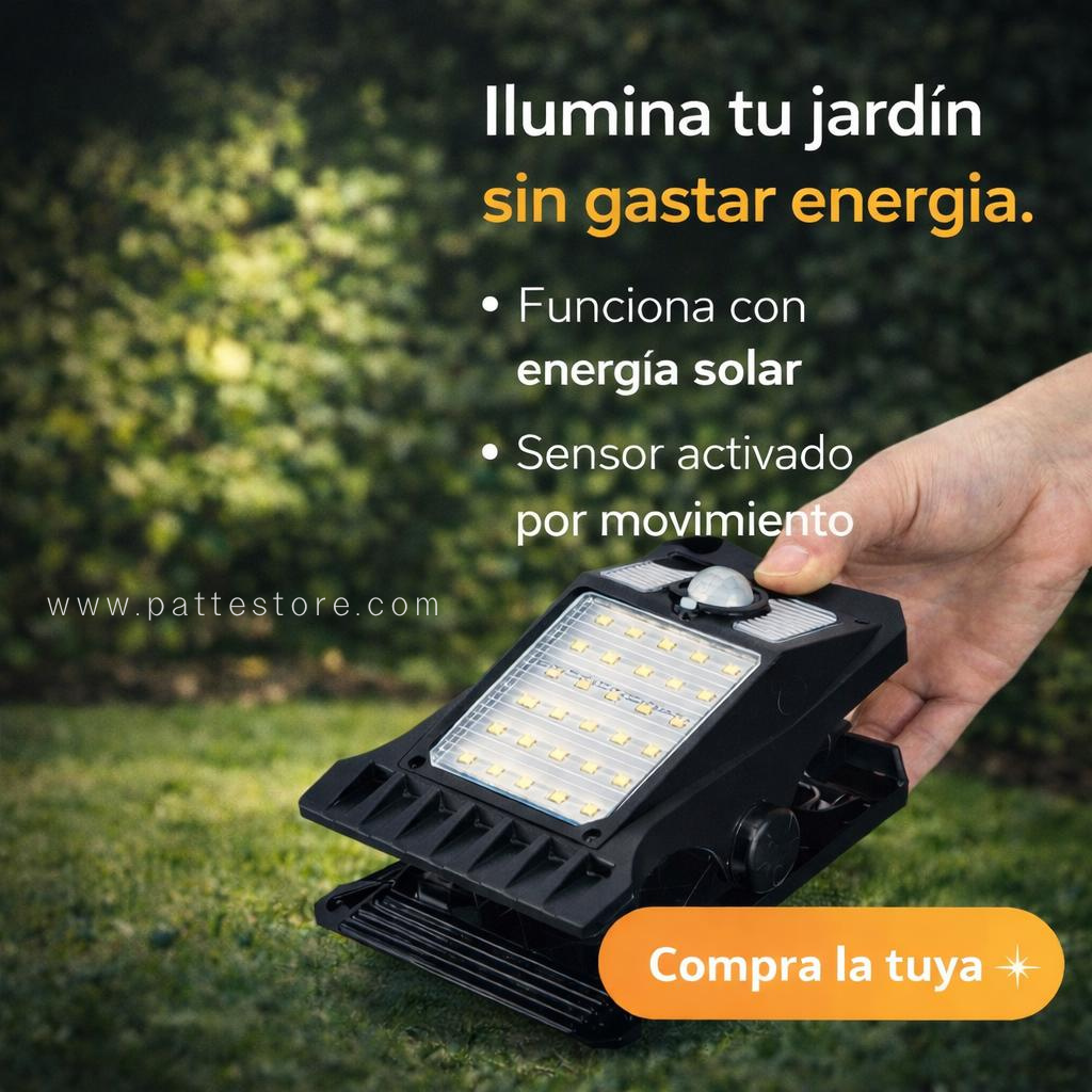 SolarClip Lamp – Luz LED Solar Portátil con Clip y Sensor de Movimiento