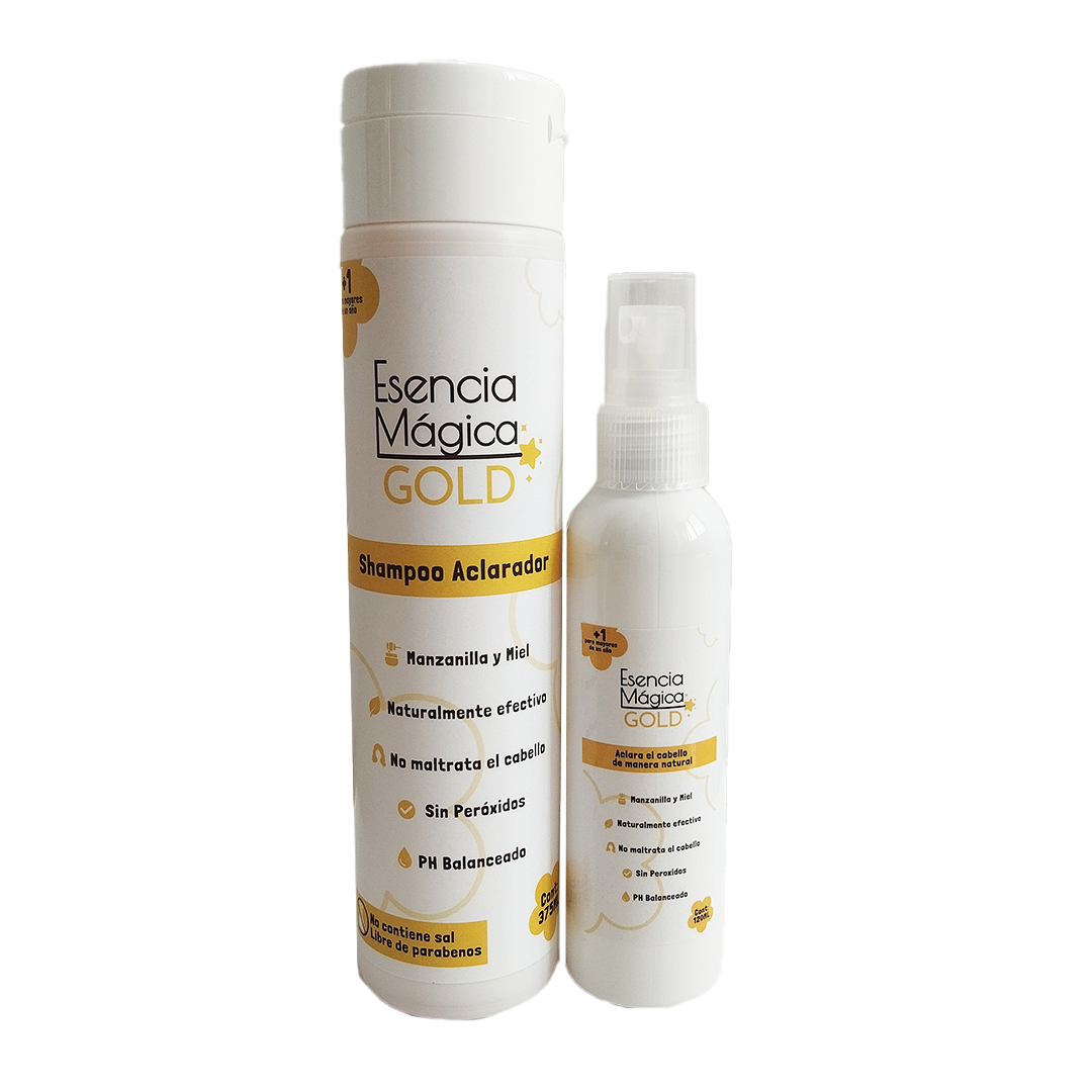 Kit Esencia Mágica Gold Kids - Shampoo y Spray tónico Aclarador