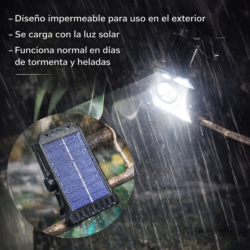 SolarClip Lamp – Luz LED Solar Portátil con Clip y Sensor de Movimiento