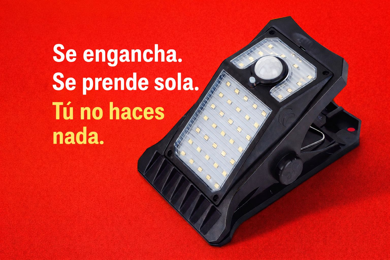 SolarClip Lamp – Luz LED Solar Portátil con Clip y Sensor de Movimiento