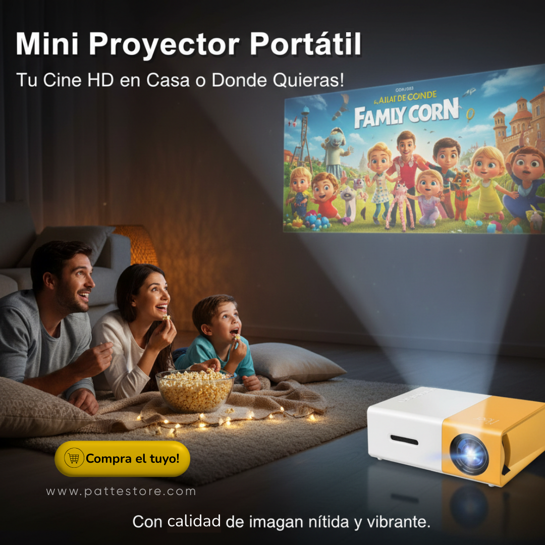 Cine en casa / Mini Proyector HD Portatil