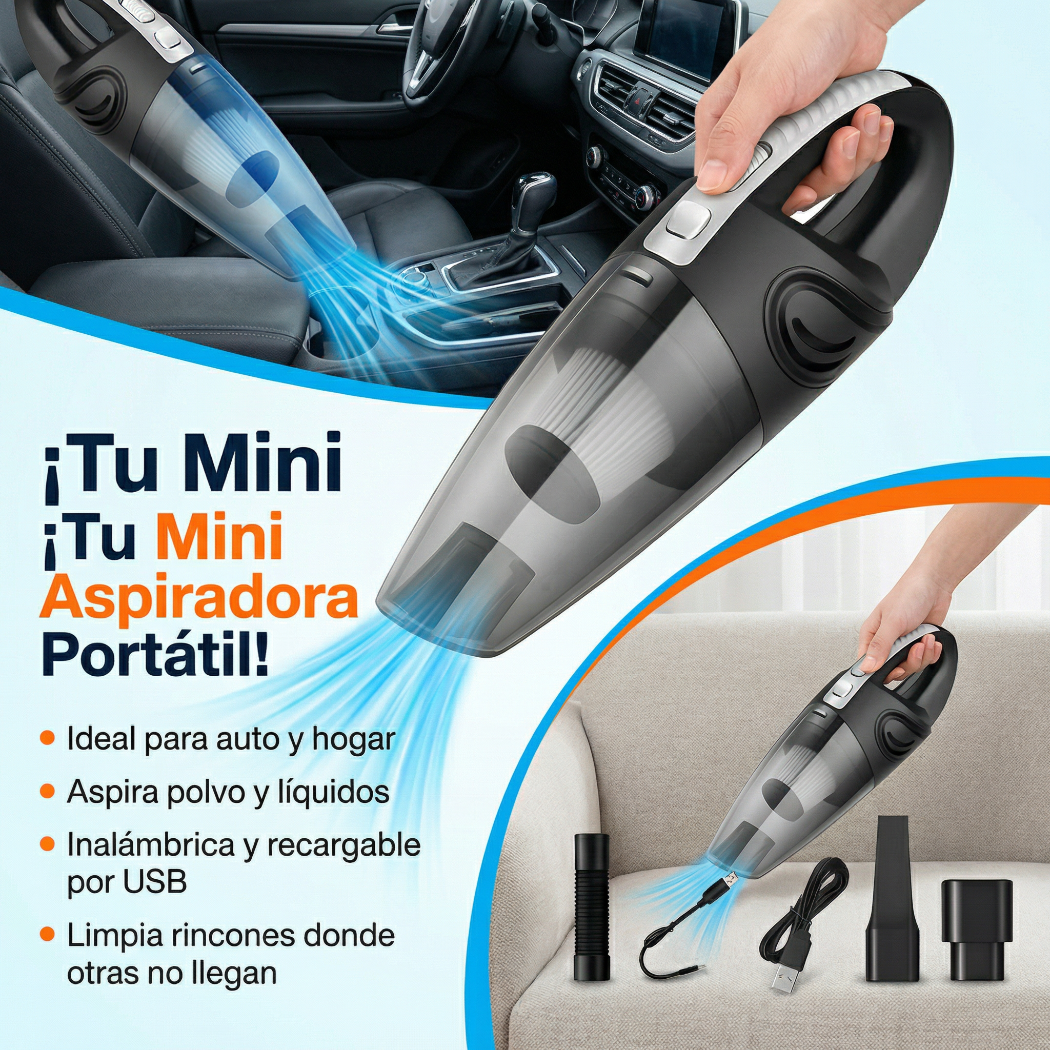 Mini Aspiradora Portatil Carro-hogar