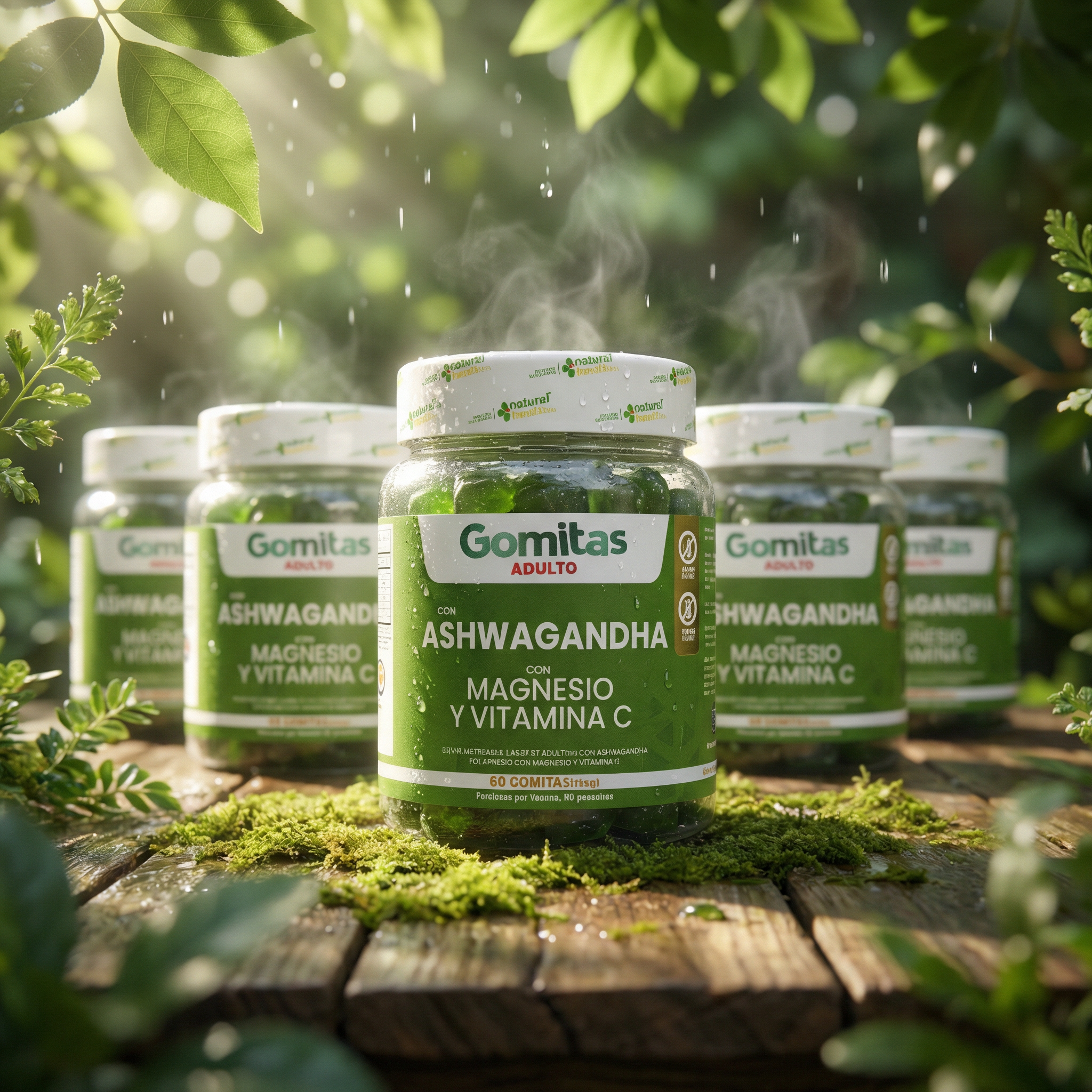 ASHWAGANDHA EN GOMITAS PARA ADULTOS - con Magnesio y Vitamina C