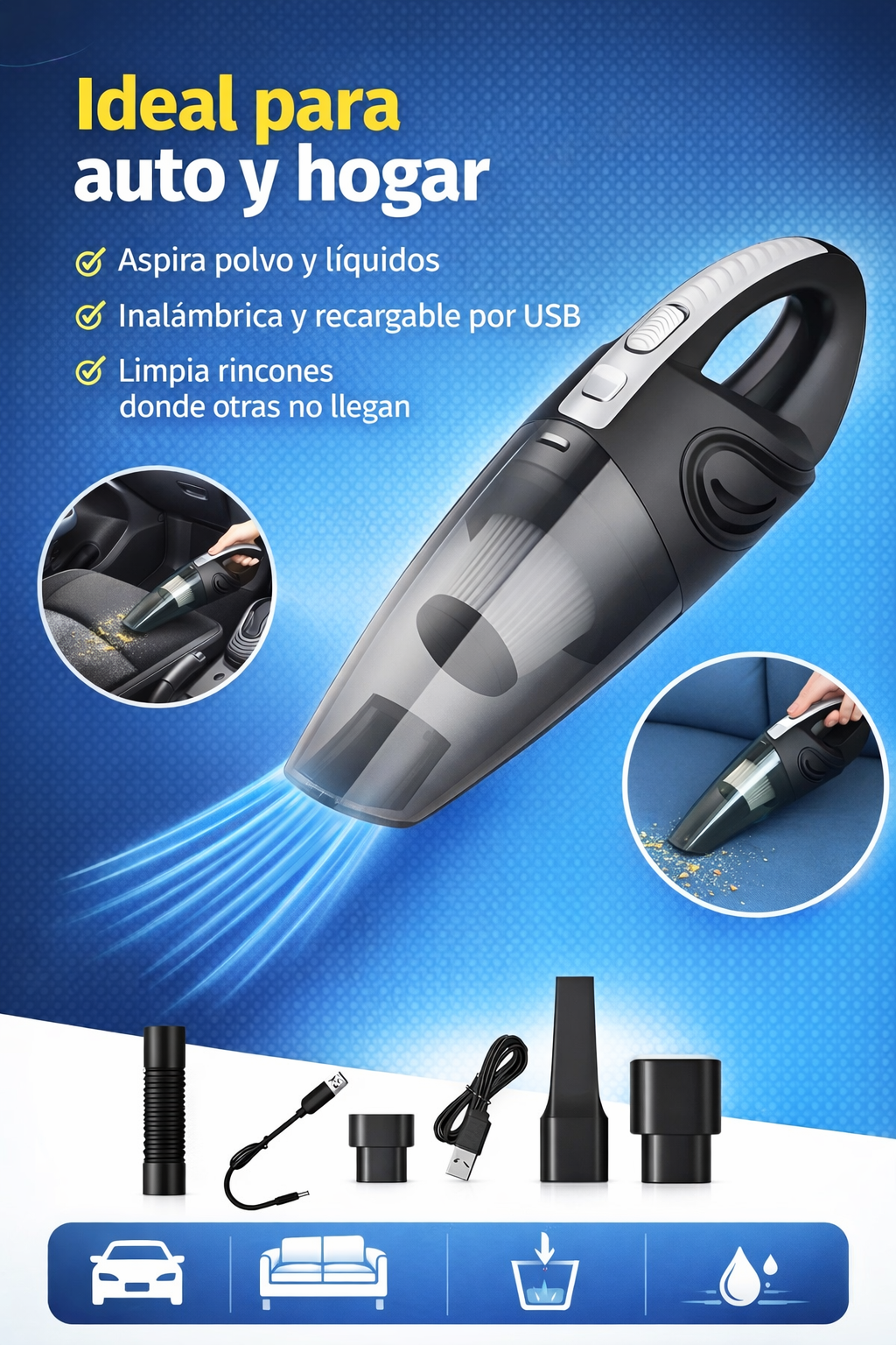 Mini Aspiradora Portatil Carro-hogar