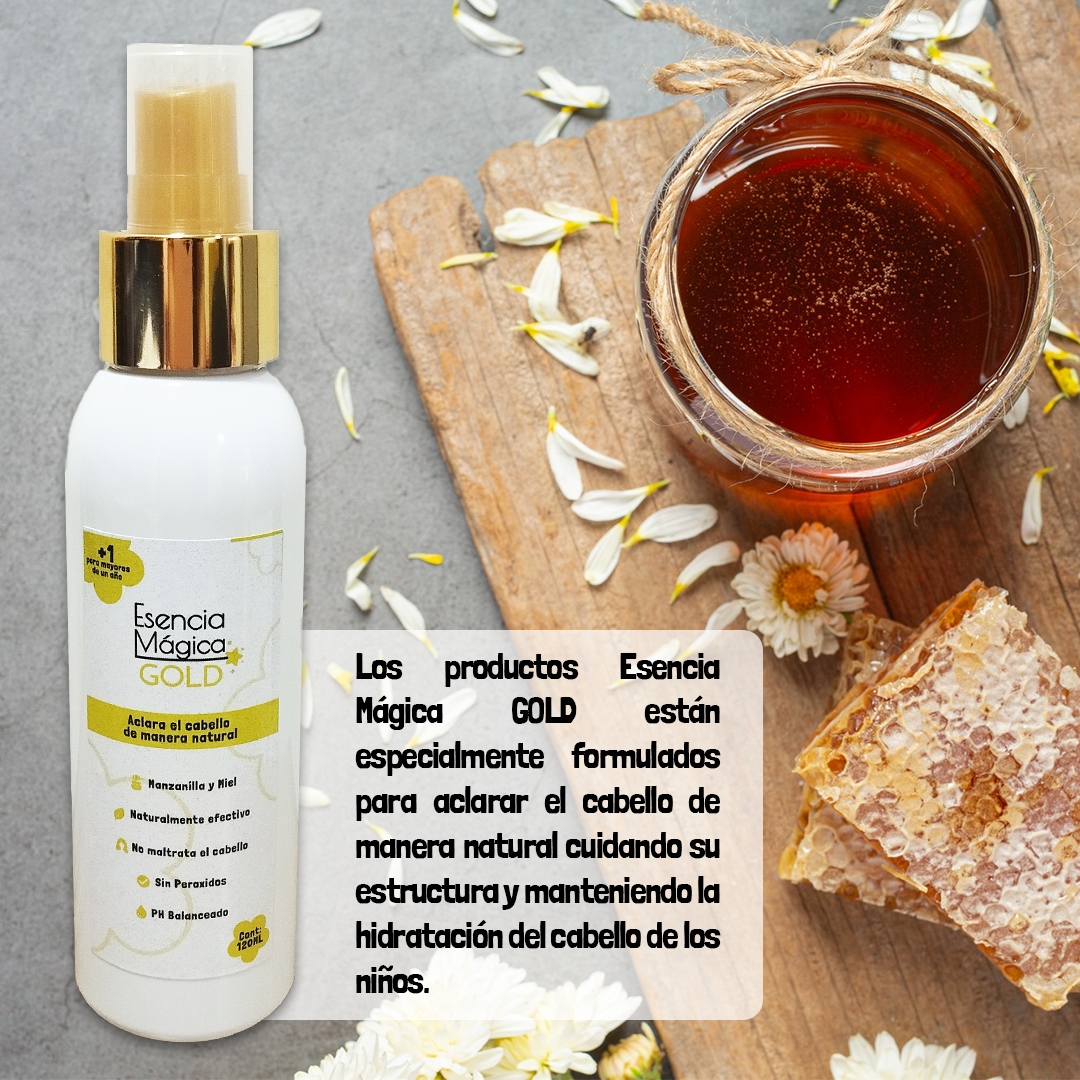 Kit Esencia Mágica Gold Kids - Shampoo y Spray tónico Aclarador